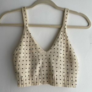 Urban outfitters kimchi blue polka dot knit crop top/bra top.